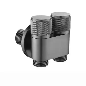 G1/2 Мини-многофункциональный смеситель из латуни Один на два с двойным управлением Кран для стиральной машины Трехходовой треугольник для унитаза style1