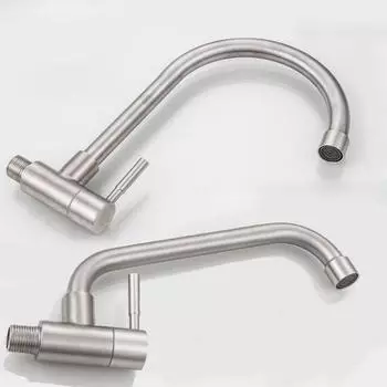 G1/2 нержавеющая сталь кухонный кран матовый процесс поворотный настенный кран для мойки поворотный на 360 градусов одинарный кран для холодной воды