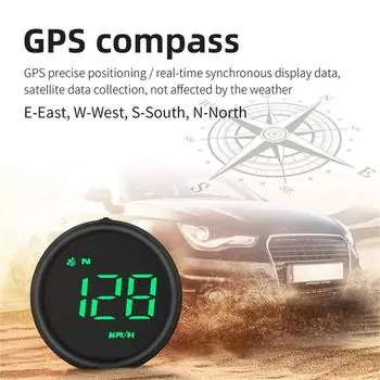 G1 HUD GPS спидометр бортовой компьютер цифровой проекционный дисплей автоматический спидометр скорость проектор на лобовое стекло для всех автомобилей(Зеленый шрифт) 6.38X4.71X6.17CM чёрный
