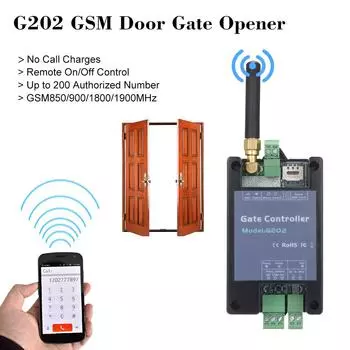 G202 GSM дверной открыватель ворот с дистанционным управлением включением/выключением реле дистанционного управления доступом к двери беспроводной открыватель дверей с бесплатным звонком SMS-команда 85 чёрный