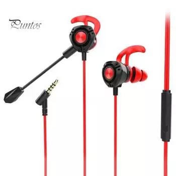 G22 Проводные игровые наушники-вкладыши с разъемом 3,5 мм, динамические наушники с микрофоном красный