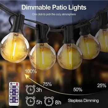 G40 Солнечный гирлянда 10/25/30/50 лампочек Уличное свадебное украшение Садовые светильники Уличные гирлянды Кемпинговые сказочные огни