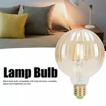 G95 Ретро Лампочка E27 4 Вт 220 В Арбузная Форма Светодиодная Лампа Накаливания Декоративное Освещение Теплый Свет(Золото )