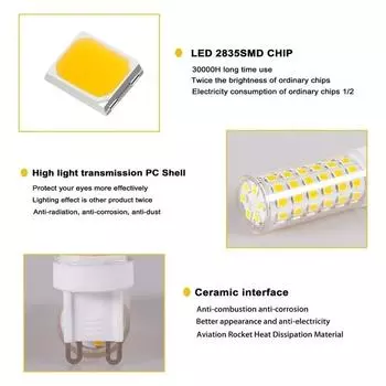 G9 led bulb 3W 5W 7W 220V G9 led lamp SMD2835 G9 LED Corn light Replace 30W 40W 50W 70W 80W halogen light high brightness White