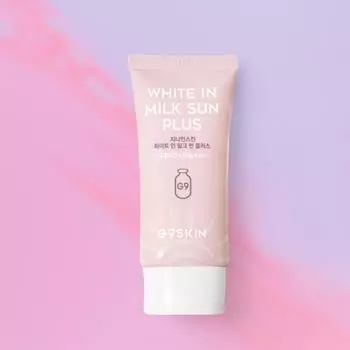 G9SKIN White In Milk Sun Plus SPF50+ PA++++ 40 мл, Отбеливающая функция, Увлажнение, Корейская косметика, Kbeauty, образец