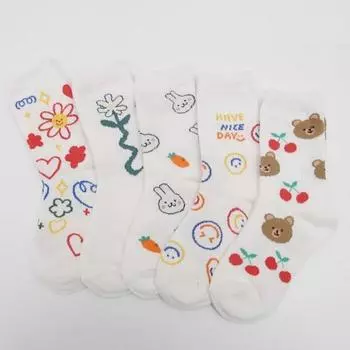 G& Children s Nice Day Socks Set 5 Foot, популярный персонаж в Корее