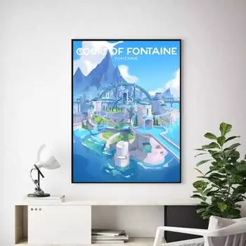 Г-Genshin И-Impact Г-Игра М-Карта Постер Бескаркасная Картина Наклейка на Стену для Спальни Гостиная Домашнее Украшение 21cm30cm NoFrame