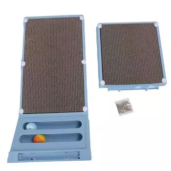 Г-образная картонная когтеточка для кошек, съемная, гофрированная, настенная, вертикальная, кошачья когтеточка синий