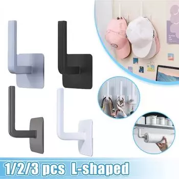 Г-образный крючок, настенная вешалка без дырокола для одежды, пальто, головных уборов, полотенец, вешалка для рулонов одежды, аксессуары для кухни и ванной комнаты 1PC белый