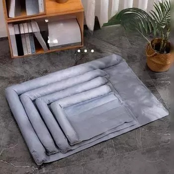 Г-образный серый коврик для льда для собак, летний охлаждающий гель для кошек, подушка для сна для домашних животных S