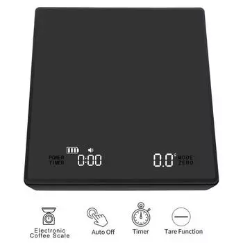 G/oz/ml Аксессуары для бариста Электронный автоматический таймер 3 кг/0,1 г Цифровые высокоточные кухонные весы для кофе со светодиодным дисплеем для взвешивания