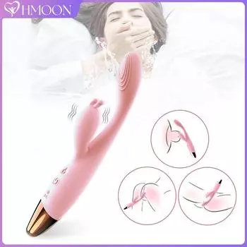 G Spot Dildo Кролик Вибратор Для Женщин Двойная Вибрация Силиконовый Водонепроницаемый Женский Вагина Клитор Анальный Массажер Секс-Игрушки Магазин