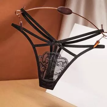 Стринги Кружевная Вышивка Нижнее Белье Бретели-спагетти Женские Трусики для Повседневной Носки
