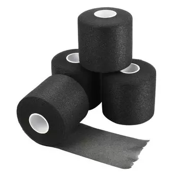 G Underwrap Не впитывает Можно разрезать на 7 см x 4 рулона TMR. Дышащая лента, неклейкая, воздухопроницаемая, мягкая, ручная, 27 м, (черный)