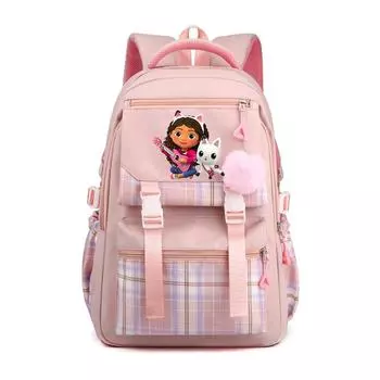 Gabby Dollhouse SchoolBag Начальная школьная сумка для книг Большой вместительный рюкзак с героями мультфильмов и аниме Высококачественный рюкзак Сумка для ноутбука Подарочная сумка