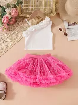 Габон Детская Юбка - Дизайн 3-го поколения Зайчик Девочка Подросток Пышная Юбка 120 белый