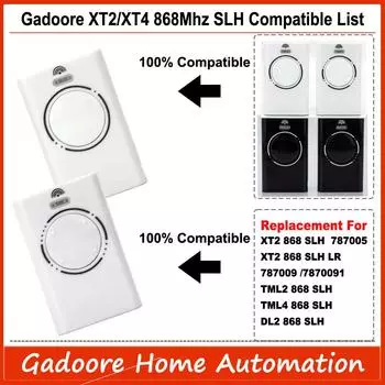 Gadoore XT2 XT4 868 SLH LR Пульт для гаражных ворот, совместимый с частотой 868 МГц XT2 XT4 868 SLH, XT2 XT4 868 SLH LR