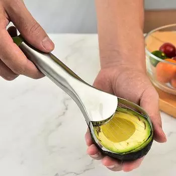 Гаджет для ножа для авокадо из нержавеющей стали, кухонные гаджеты, приспособление для нарезки фруктов, все для кухни и дома, ломтики фруктов зелёный
