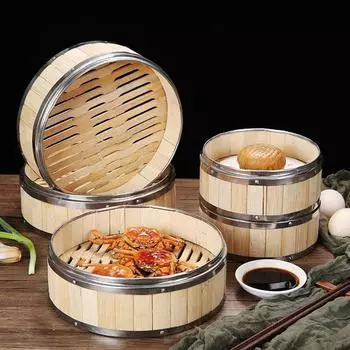 Гаджет, китайская тканая бамбуковая бамбуковая крышка, пароварка, бамбуковая пароварка, пароварка, корзина для пароварки
