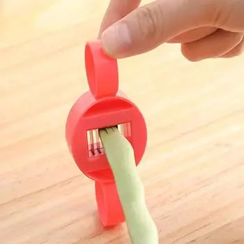 Гаджеты Помощник по приготовлению пищи Измельчитель длинной фасоли из нержавеющей стали Резак для французской фасоли Резаки для овощей красный