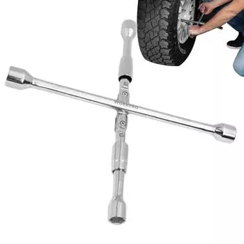 Гаечный ключ для колес, гаечный ключ для ремонта шин, 4-ходовой съемник гаек, портативный, прочный съемник гаек для колес, сверхпрочный складной гаечный ключ для колес CHINA