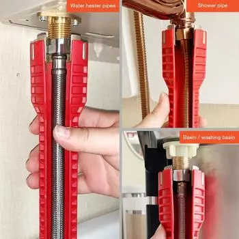Гаечный ключ для ванной комнаты, ключ для сборки крана, сантехнический монтажный ключ, противоскользящие инструменты для ремонта кухонной раковины 18 в 1