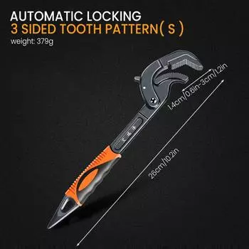 Гаечный ключ из хром-ванадиевой стали, многофункциональный, регулируемый, самоблокирующийся, с открытым зевом, ручной инструмент для ремонта