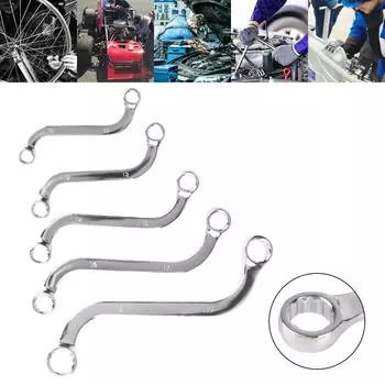 Гаечный ключ S-типа из хром-ванадиевой стали 10-19 мм, метрический, практичный, набор ключей S-типа, двухсторонний, инструменты для ремонта, 12-гранная головка, 5 предметов 5pcs