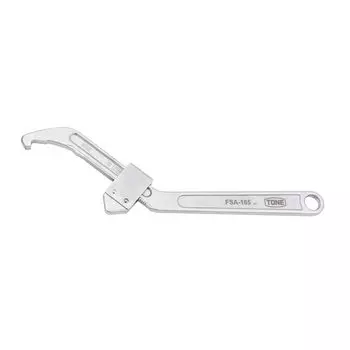 Гаечный ключ TONE Hook, применимый к круглой гайке с канавками, диаметр, общая длина 375 мм (регулируемый) ФСА-165 95-165мм серебряный