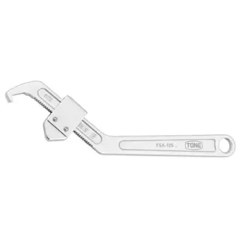 Гаечный ключ TONE Hook (регулируемый) FSA-105 Применимый диаметр круглой гайки с канавками 35-105 мм Общая длина 278 мм