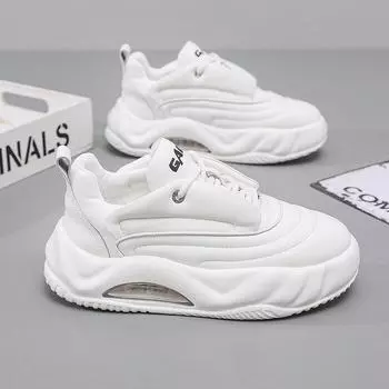 GAGJ модные мужские туфли для хлеба, весенние новые маленькие белые туфли на платформе с воздушной подушкой, обувь для папы, спортивная и повседневная обувь в наличии 38 белый
