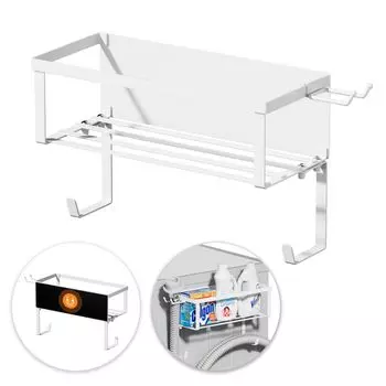 GAGUIUP Магнитная стойка рядом со стиральной машиной со шлангом Многофункциональное хранилище для шланга подачи воды Черный держатель, стойка, хранение, белый