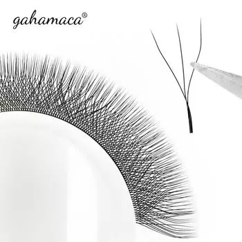 GAHAMACA W Lashes 3D готовые объемные вееры принадлежности для наращивания ресниц из натуральной искусственной норки отдельные ресницы 0.07mm C 8mm чёрный