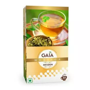 GAIA Green Tea Moringa Infusion | 25 чайных пакетиков | снижение уровня сахара в крови | | потеря веса | повышение скорости метаболизма