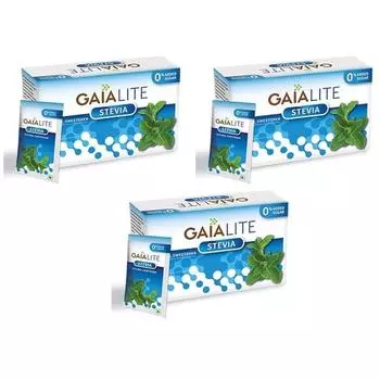 Gaia Lite Sweetner - Стевия, упаковка из 25 пакетиков (Пакет из 3)- Натуральный, Управление диабетом | Здоровый заменитель сахара|Сделано из 100% чистого