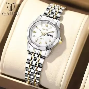 GAIDU Женские часы Модные водонепроницаемые женские часы Кварцевые часы