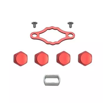 Гайка ручки катушки HEIGHTEN Винтовая гайка Центральная гайка Стопорная гайка Стопорная пластина Ручка катушки с приманкой HEIGHTEN Эксклюзив (красный) (399)