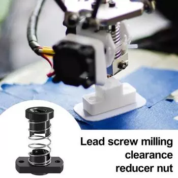 Гайка с защитой от люфта для 3D-принтера, шаг 2 мм, шаг 8 мм, выводы с резьбой Acme, подпружиненный, устраняющий зазор, запасные аксессуары для гайки T8 POM чёрный