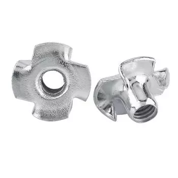 Гайка Т-образная из оцинкованной углеродистой стали с четырьмя зубцами для деревообработки (М6х50шт.)