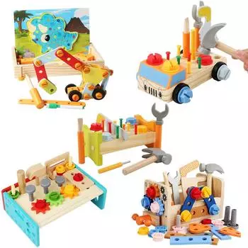 Гайка Винт Деревянный Инструмент Игрушка Ролевые Игры Ремонтник Игра Мелкая Моторика Тренировка Монтессори Развивающий Винт Сборка Детский Набор Инструментов