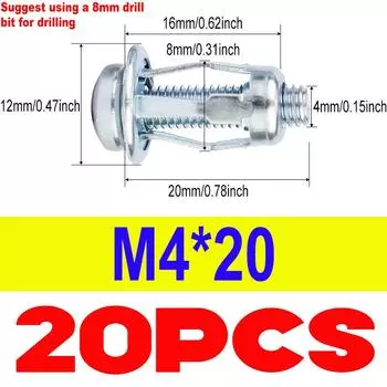 Гайки для домкратов Винтовые лепестковые винтовые анкеры Лепестковые расширительные заглушки для штор Расширительный зажим Лепестковые заклепки Стопорный болт для досок Крепеж для стен