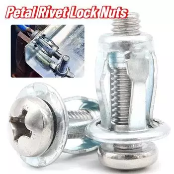 Гайки для натяжения винтов Лепестковые винтовые анкеры Лепестковые дюбели для штор Зажим для расширения Лепестковая заклепка Стопорный болт Крепеж для стен 4*25-2PCS