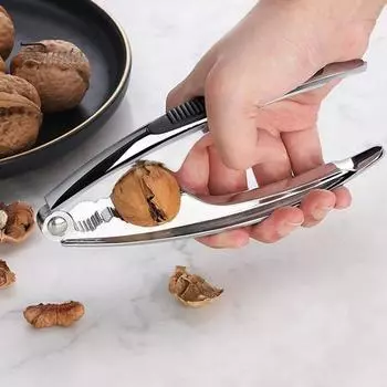 Гайкокол Открывалка для каштанов с нескользящей ручкой Высокопрочный нержавеющий коррозионностойкий металлический инструмент для взлома орехов серебряный