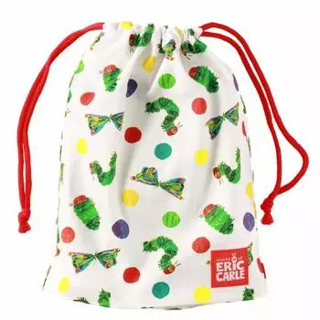 Gakken Staiful Очень голодная сумка-мешок для ланча на шнурке с точкой K10072 Гусеница с ластовицей, Большая, с рисунком,