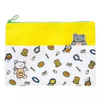 Gakken Stayful Little Bear Picture Book Pouch Flat Pouch Polar Hot Pouch Slim Yellow F20050 Bear s
