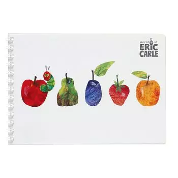Gakken The Very Hungry Caterpillar Note Ring Note B6 Horizontal Dot Apple BD05018 StaFul