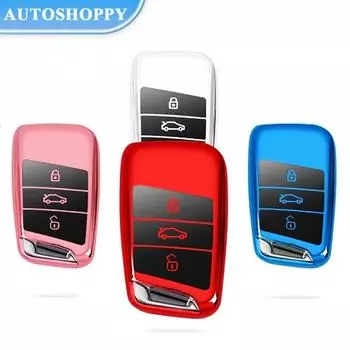 Гальванический чехол для дистанционного ключа автомобиля из ТПУ для Volkswagen VW Magotan Passat B8 Golf для Skoda Superb A7 Kodiaq, защитные аксессуары красный