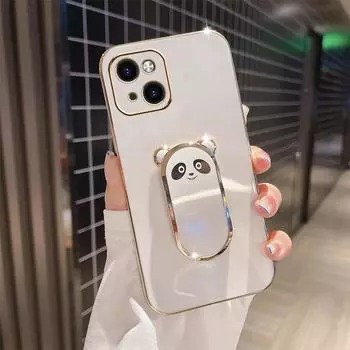 Гальванический чехол для телефона со складной подставкой для iPhone 12 Pro Max Mini 14 Plus 13 11, женские чехлы для мобильных телефонов с задней крышкой Kicktand iPhone 11pro Max