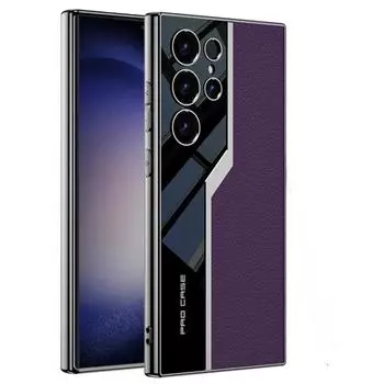 Гальванический простой кожаный чехол для телефона S24 Plus для Samsung Galaxy S24 Ультра противоударный чехол для предотвращения падения Samsung S24 Ultra чёрный