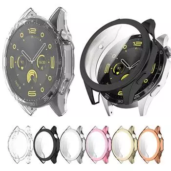 Гальванический защитный чехол из ТПУ для Huawei Watch GT4 46 мм 41 мм, полноэкранный защитный чехол Huawei GT4 46mm прозрачный